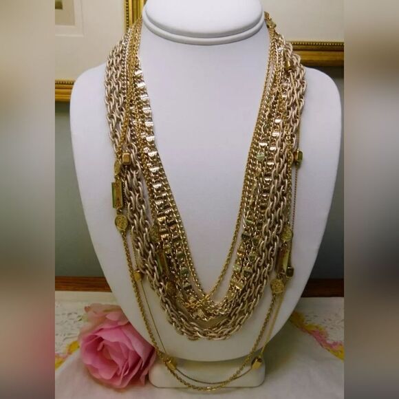 Sarah Coventry Jewelry - Designer Gold tone Chain Necklaces LOT of Four Chain Coventry Western Germany